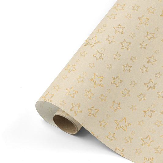 Cadeaupapier - Super Stars Paperwise/ Goud