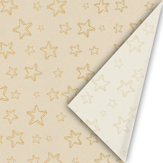 Cadeaupapier - Super Stars Paperwise/ Goud